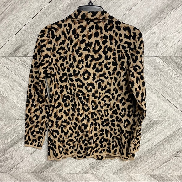 J. Crew Leopard Sweater Blazer Size XS NWT Cotton - Picture 8 of 11